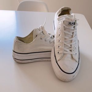 White Platform Converse